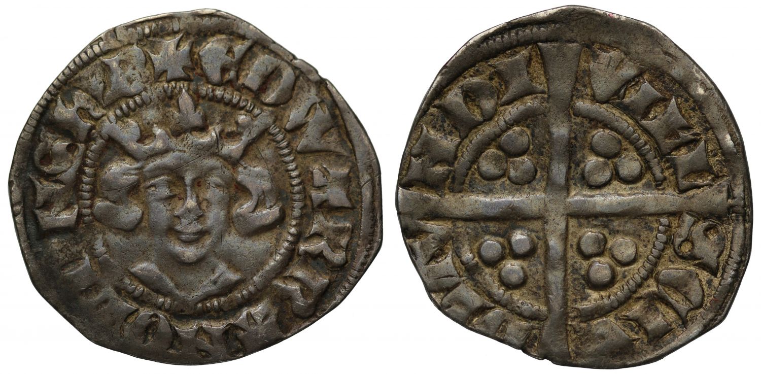 Edward II long cross Penny, type 14, Bury St Edmunds Mint