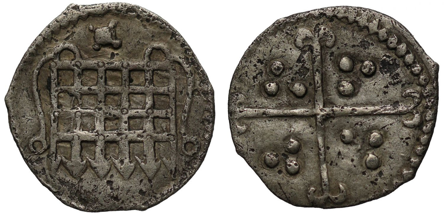 Elizabeth I Halfpenny, Sixth issue, mm. woolpack