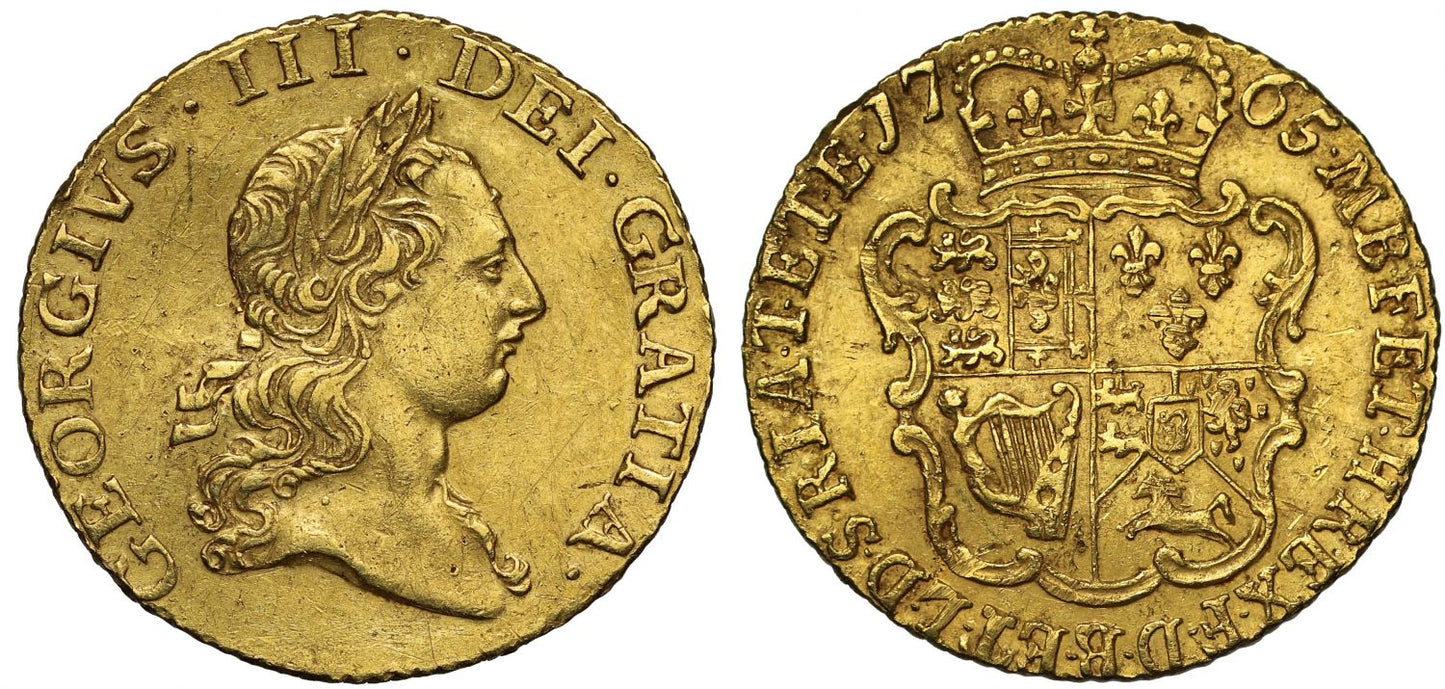 George III 1765 Half-Guinea, second head