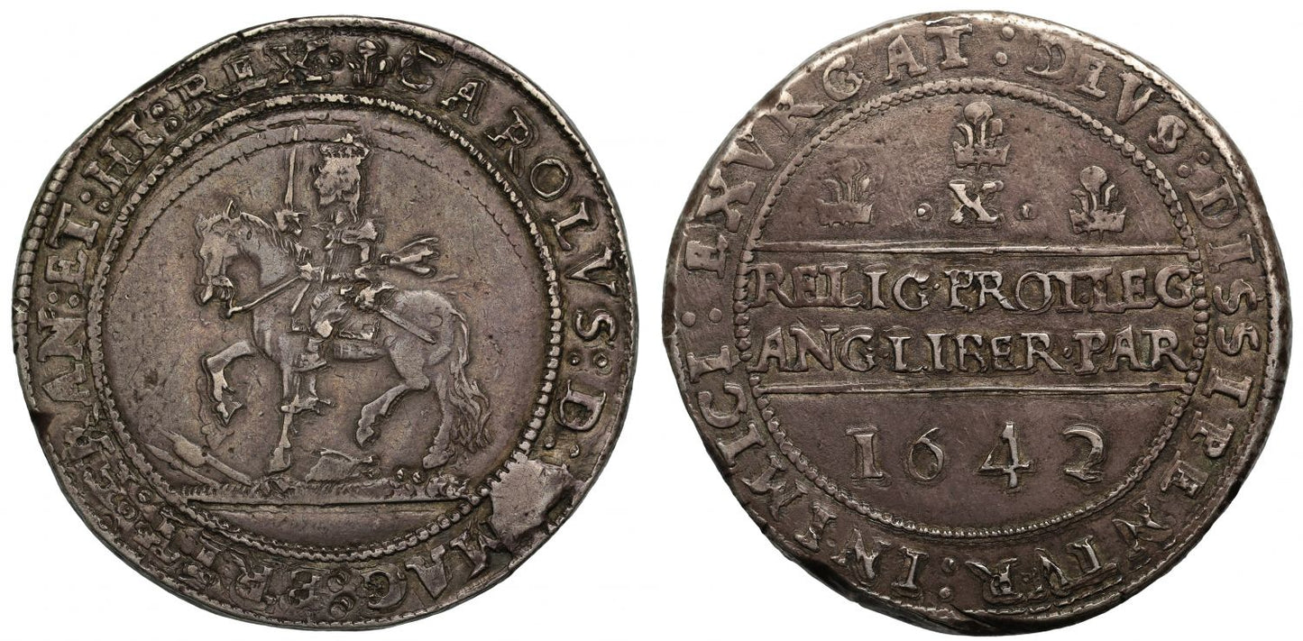 Charles I 1642 Half Pound of Ten Shillings, Shrewsbury Mint