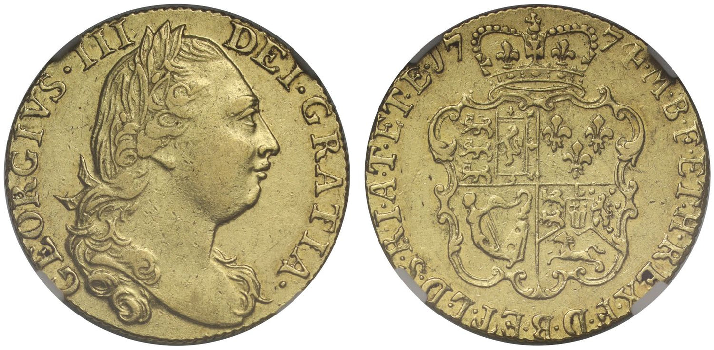 George III 1774 Guinea, fourth head AU55